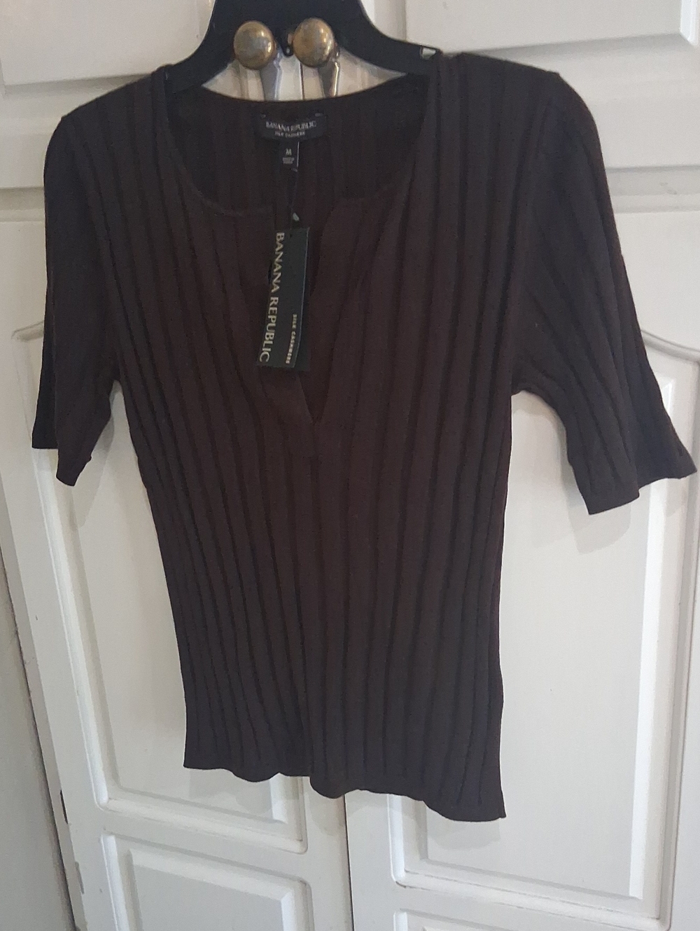 NWT Banana Republic Silk Cashmere Women's Brown Sweater Size Medium